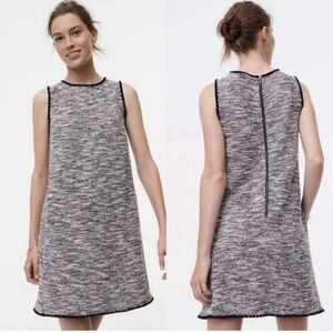 Loft Tween Shift Dress SMALL Black And White Knee Length Business Casual